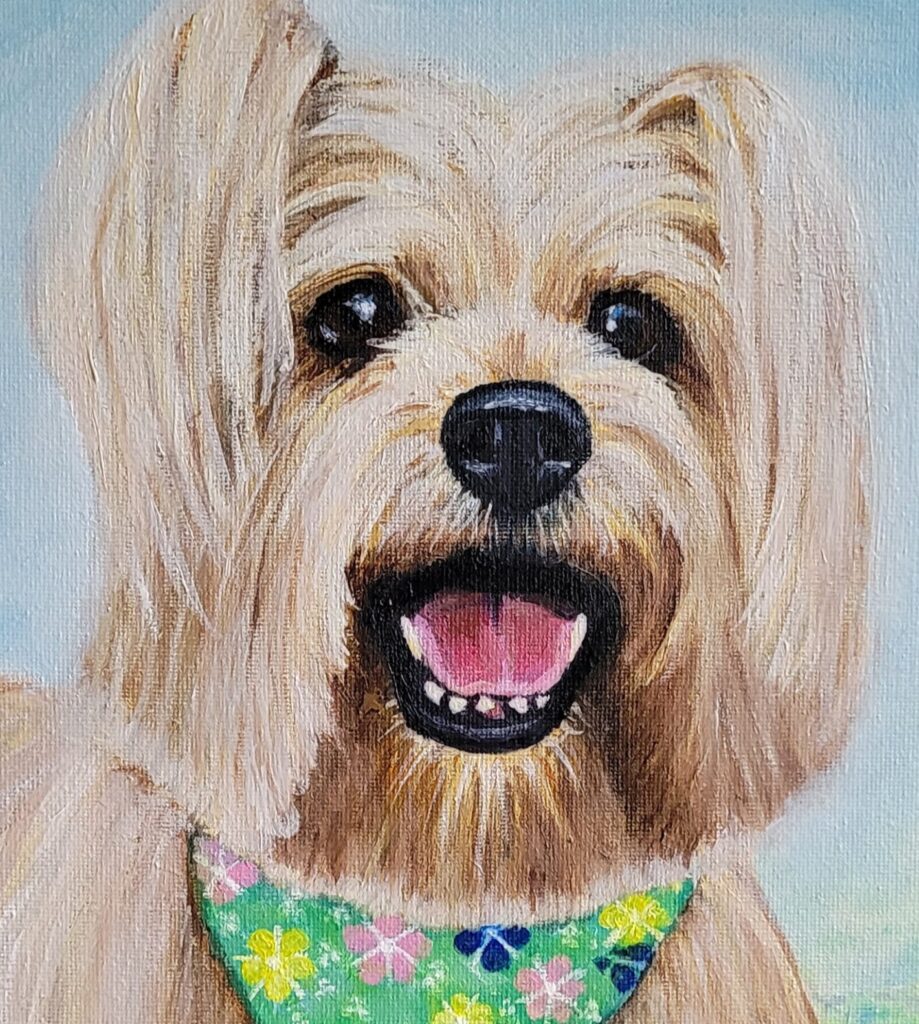 A painting of a prize winning Pekingese dog